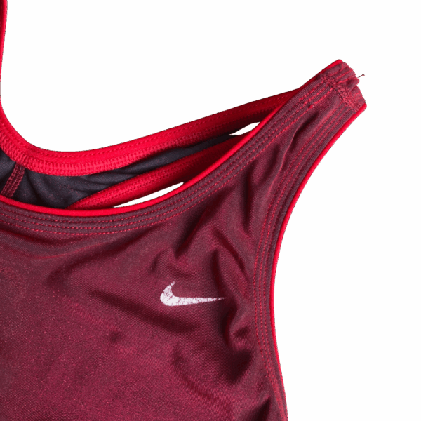 Vintage Fluorescent Red Racerback Swimsuit - Image 4