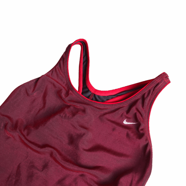 Vintage Fluorescent Red Racerback Swimsuit - Image 5