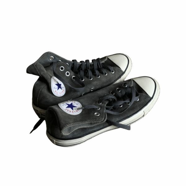 Dark Grey Suede High Top Ankle Sneakers - Image 2