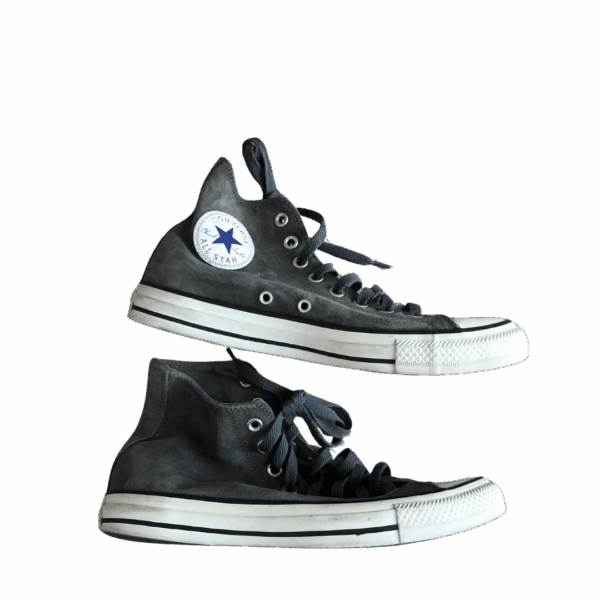 Dark Grey Suede High Top Ankle Sneakers