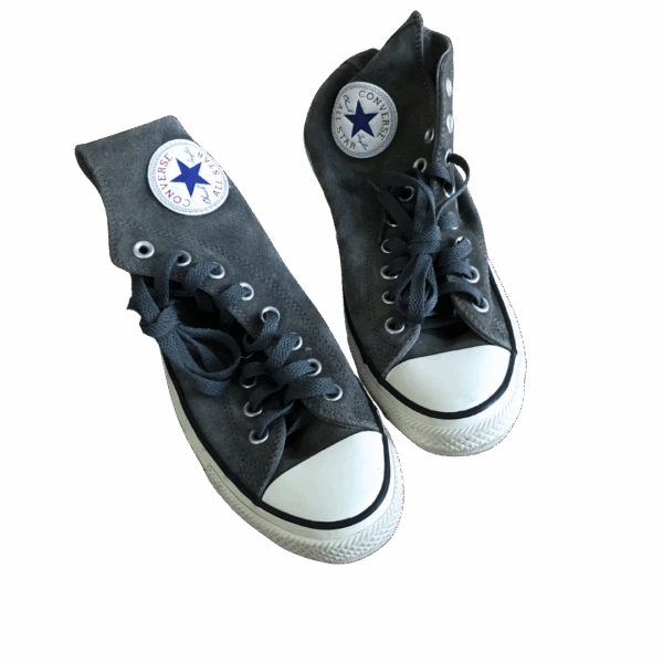 Dark Grey Suede High Top Ankle Sneakers - Image 14